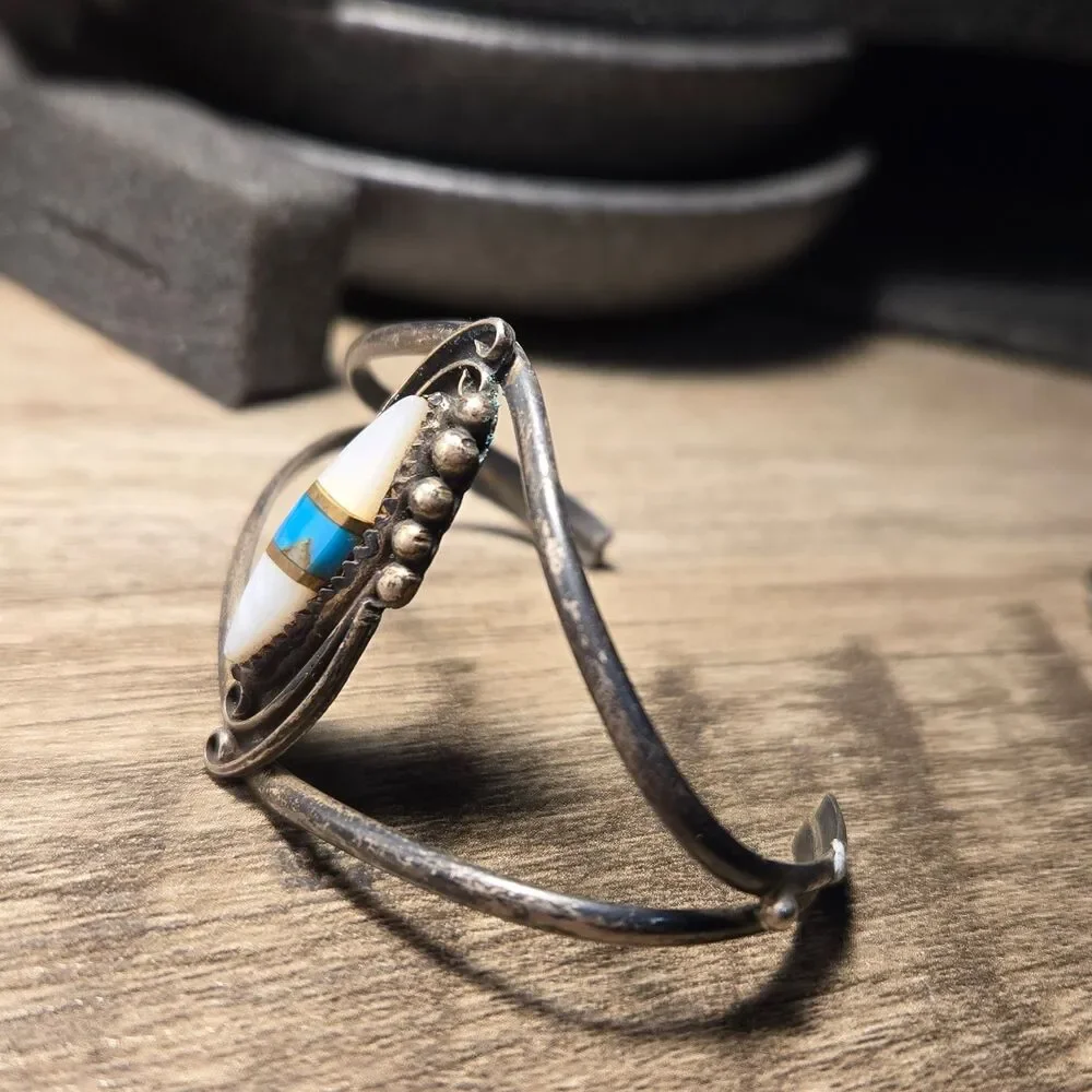 Navajo Sterling Silver Ring sz 8.5 and Cuff Bracelet